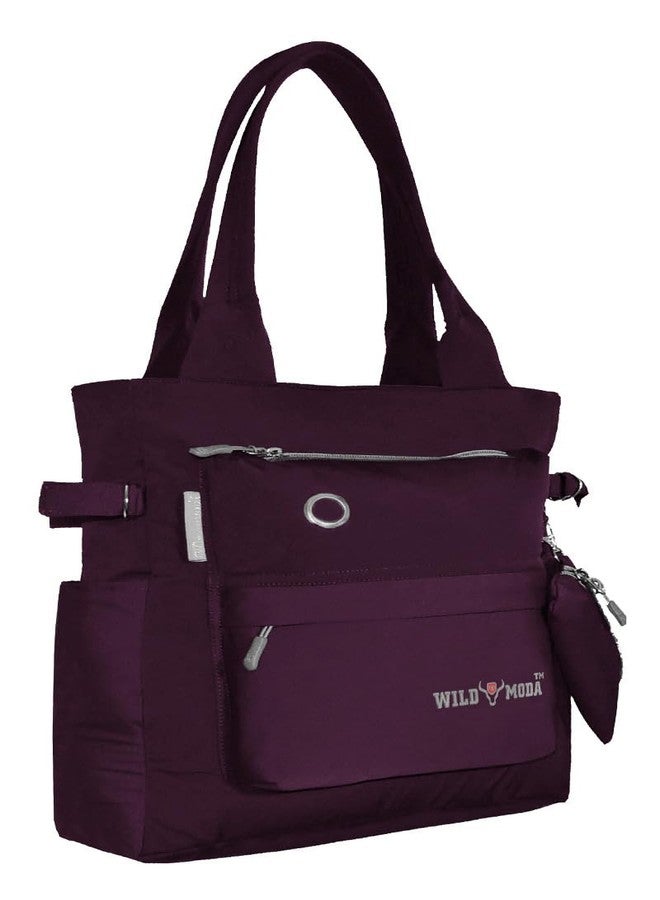 WILD MODA College and Office Tote Bag for Girls and Women (Purple) - Image 1
